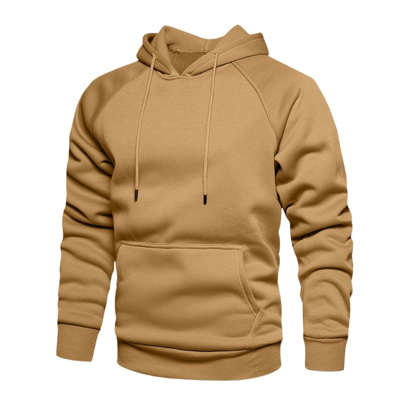 2021 Winter Fashion Thick Fleece Sweatshirt Mens Hip Hop Long Sleeve Pullover Hoodies Male Autumn Solid Color Sweatshirt Clothes - Image 5