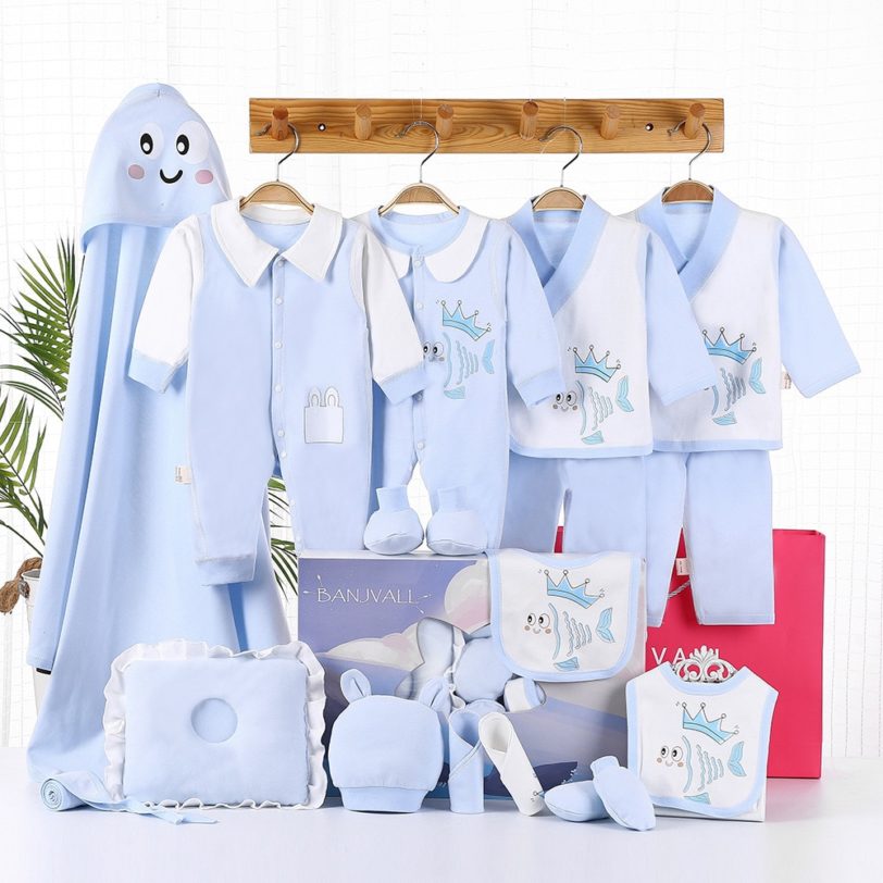 20Pcs/Set Newborn Baby Boy Girl Clothing Set Cute Pattern Infant Clothes Suit Baby Romper Hat Accessories set Baby Shower Gift - Image 2