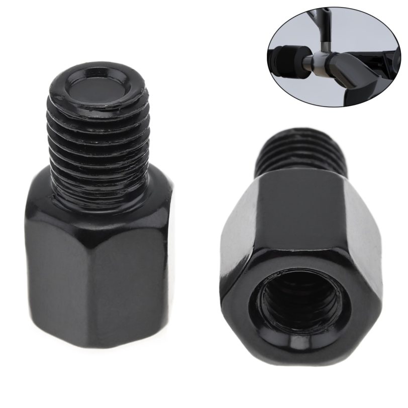 2PCS Mirror Adapter M8 M10 10mm 8mm Universal Black Motorcycle Motorbike Rearview Mirror Adapter Bolt Steel Metal for Motorcycle - Image 4