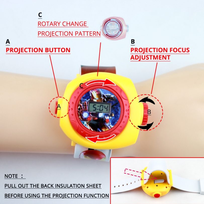 3D Projection Princess Elsa Girls Watches Kids Rubber Digital Minnie Children's Watch Boys Clock Wristwatches Gift Dropshipping - Image 2