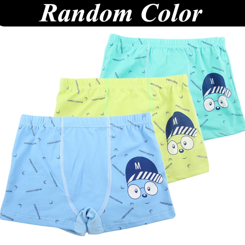 3PCS Set L XXL Random Children s Boxer Underwear Cotton Cartoon Letter Printing Suitable For 3 2
