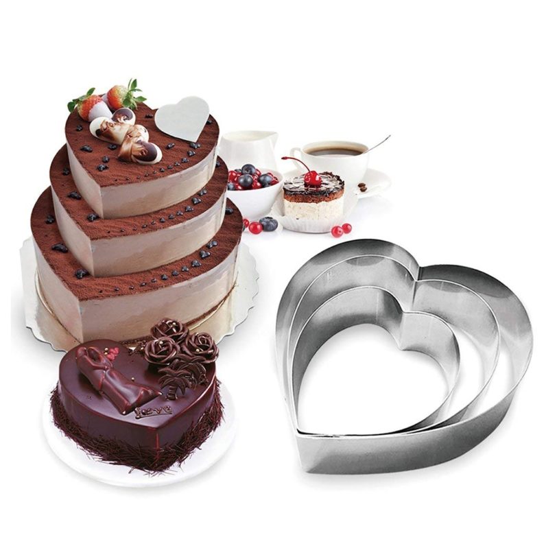 3Pcs/Set Metal Cookie Cutter Square Heart Round Shape Cake Cutter Round Fondant Cutter Cake Mold Baking Kitchen Tools Supplies - Image 3