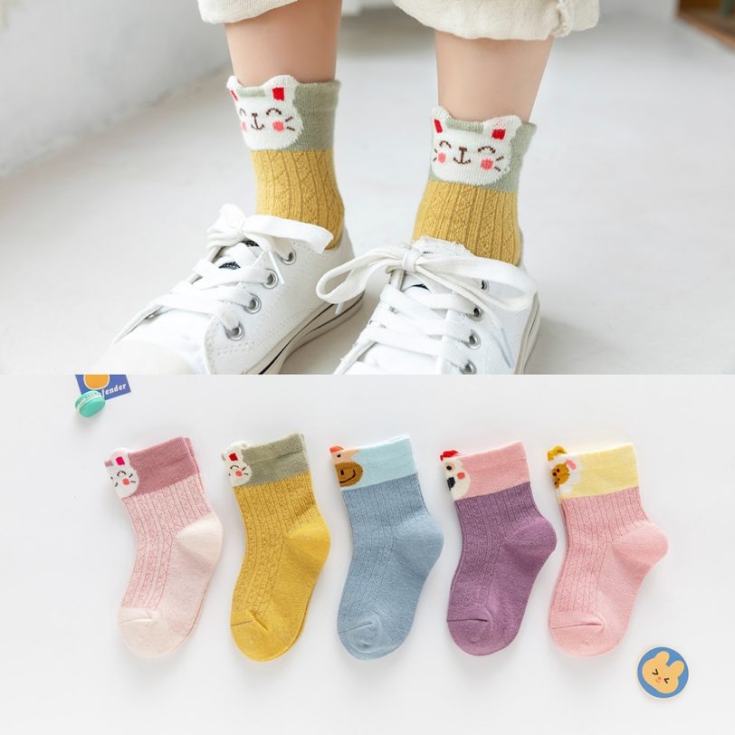 5Pairs/lot Baby Socks Autumn Winter Warm Cotton Kids Socks Cute Girls Cartoon Animal Boys Infant Socks Baby Clothes Accessories - Image 2