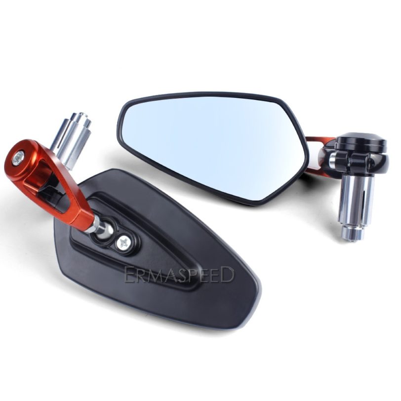 7/8" 22mm Motorcycle Mirrors Handlebar Bar End Mirror Blue Glass CNC Aluminum Motorbike Scooter E-bike Side Mirrors Accessories - Image 2