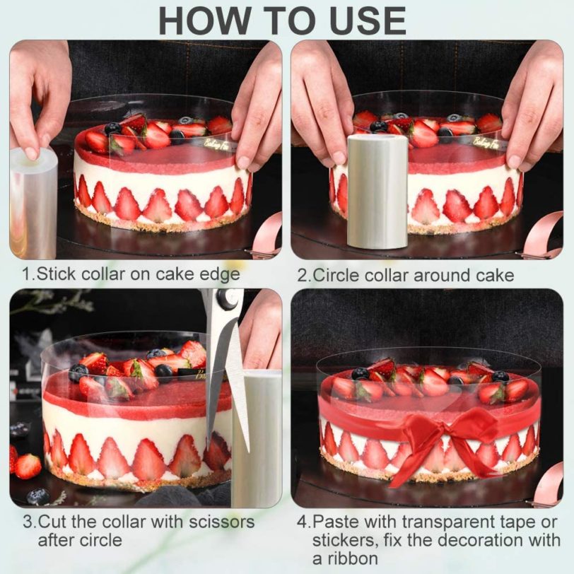 8 10 12 15 20CM Cake Collar Transparent Mousse Cake Roll DIY Acetate Sheet Surrounding Edge 3