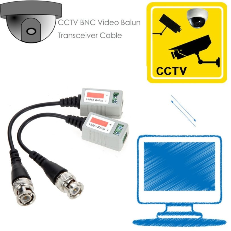 AHD/CVI/TVI Twisted BNC CCTV Video Balun Passive Transceivers UTP Cat5 Up to 3000ft Range - Image 2