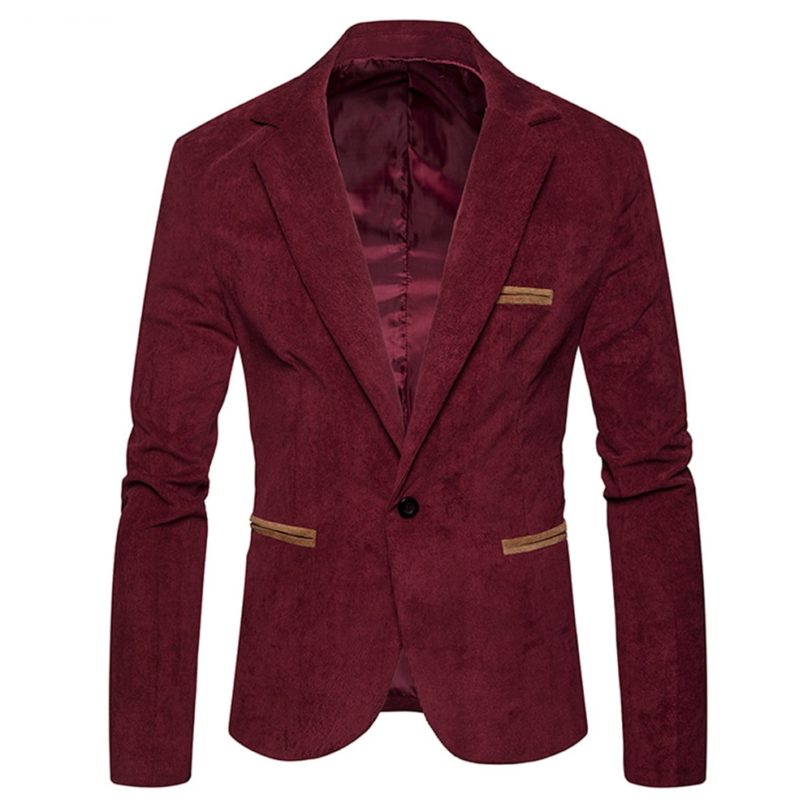 AIOPESON 2020 New Brand Men's Suit Jackets Solid Slim Fit Single Button Dress Suits Men Fashion Casual Corduroy Blazer Men - Image 5