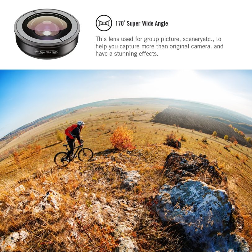 APEXEL 4K Lens Kit 5 in 1 Camera Portrait Wide Macro Lens Super Fisheye Lens CPL Filter for Mobile iPhone Samsung all cellphones - Image 3