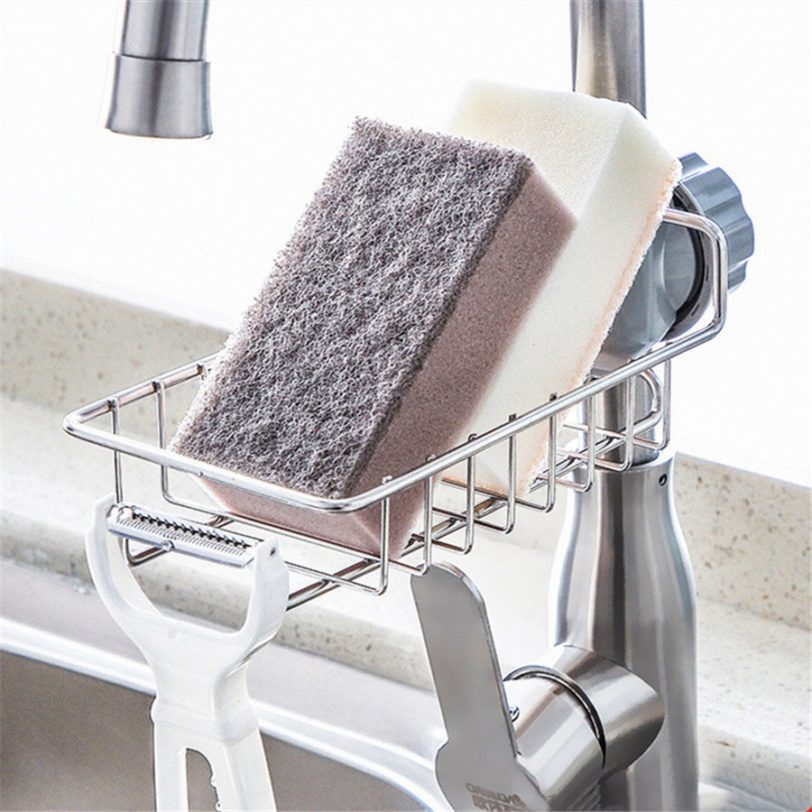 Adjustable Sink Drain Rack Sponge Storage Faucet Holder Soap Drainer Shelf Basket Organizer Kitchen Bathroom Accessories - Image 2