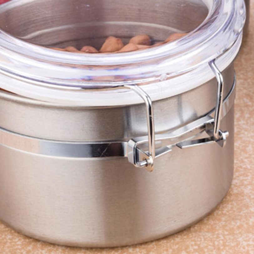 Airtight Stainless Steel Jar Canister Coffee Flour Sugar Whole Grain Storage Container Holder Fresh-keeping Kitchen Utensils - Image 3