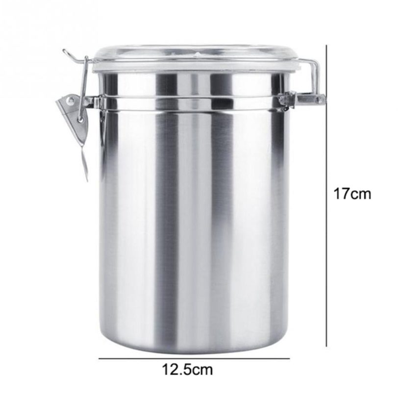 Airtight Stainless Steel Jar Canister Coffee Flour Sugar Whole Grain Storage Container Holder Fresh-keeping Kitchen Utensils - Image 6