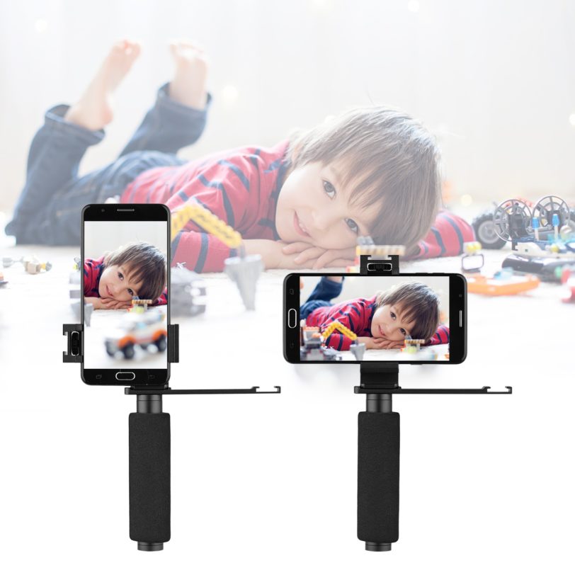 Andoer Smartphone Vlogging Hand Grip Mobile Phone Video Recording Holder Handle Stabilizer Cellphone Clamp 40mm-85mm Width - Image 3