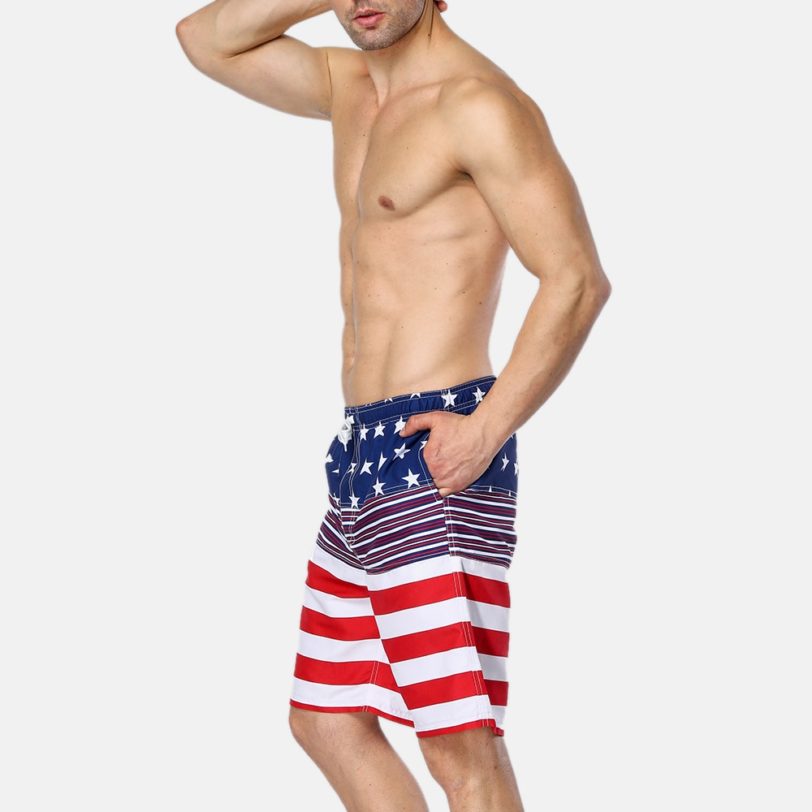 Anfilia Men's Swim shorts American Flag Beach Shorts Swimwear Briefs Man Swimsuits Trunks Sea Short Bottoms American Flag Shorts - Image 3