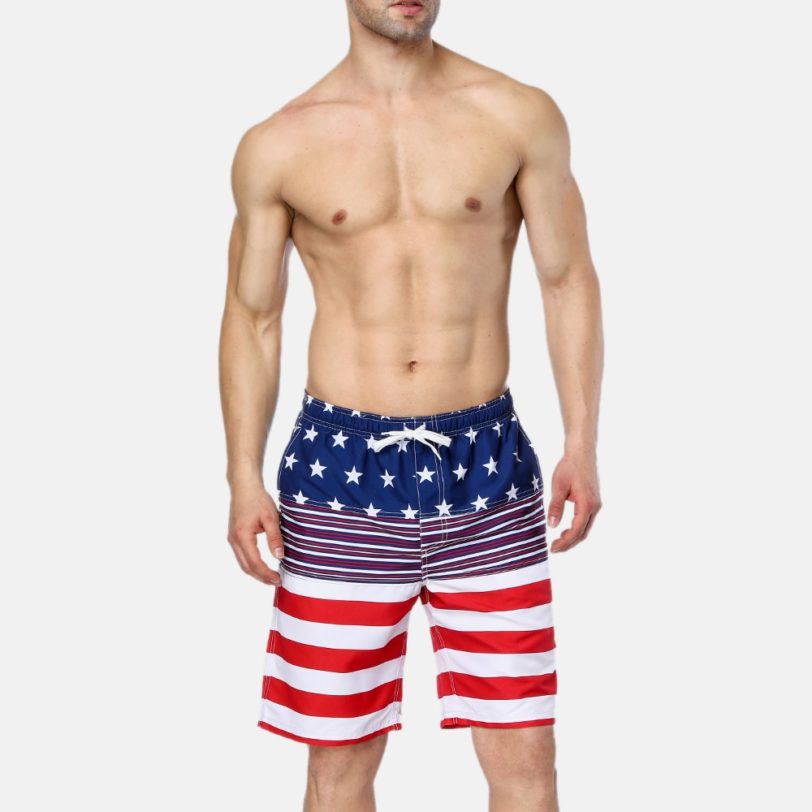 Anfilia Men's Swim shorts American Flag Beach Shorts Swimwear Briefs Man Swimsuits Trunks Sea Short Bottoms American Flag Shorts - Image 4