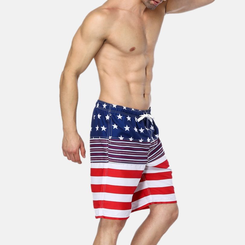 Anfilia Men's Swim shorts American Flag Beach Shorts Swimwear Briefs Man Swimsuits Trunks Sea Short Bottoms American Flag Shorts - Image 2