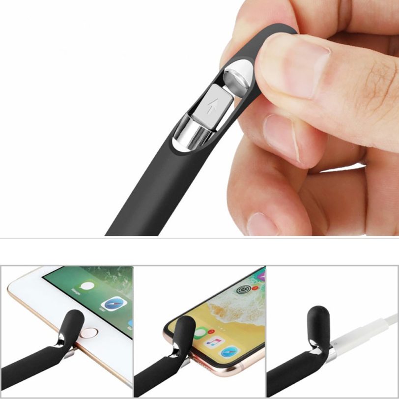 Anti Lost Pencil Silicone Case For Apple Pencil 1 Portable Accessories Elastic Stylus Pen Holder With Apple Pen Case Nib Caps - Image 4