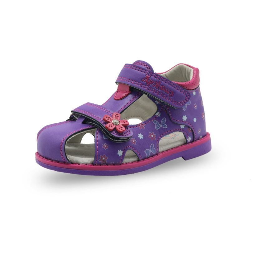 Apakowa Summer Classic Fashion Children Shoes Toddler Girls Sandals Kids Girls PU Leather Sandals Butterfly with Arch Support - Image 2