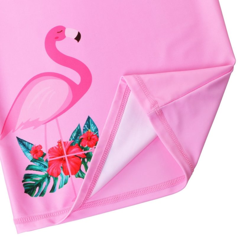 BAOHULU Children Flamingo Print Swimsuit Two Piece Set Tankini UPF 50 UV Protective Swimwear Children Water Sport Rash Guard - Image 6