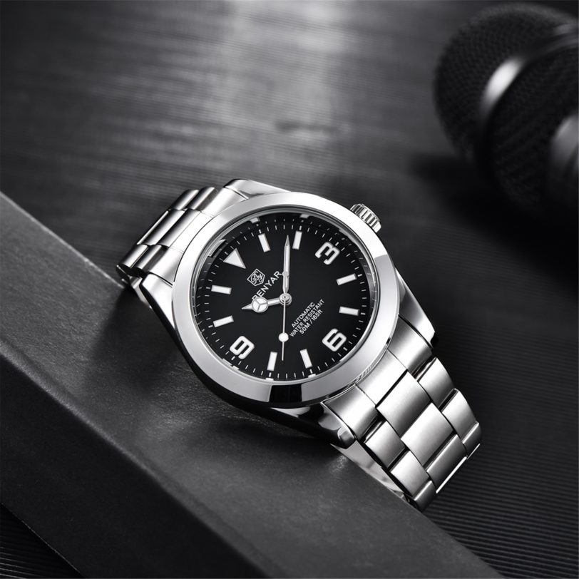 BENYAR Top Brand Original New Men's Automatic Mechanical Watch Stainless Steel Luxury Watch 50m Waterproof Relogio Masculino - Image 2