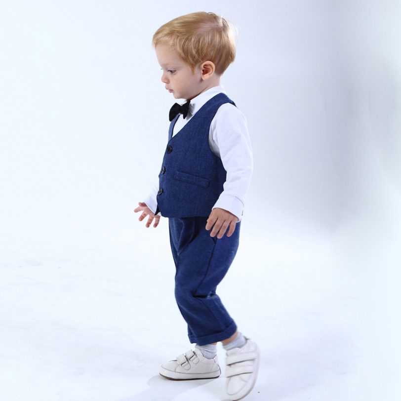 Baby Boy Gentleman Outfit Infant Birthday Party Clothing Set Toddler Baptism Formal Suit Newborn Christening Romper - Image 3