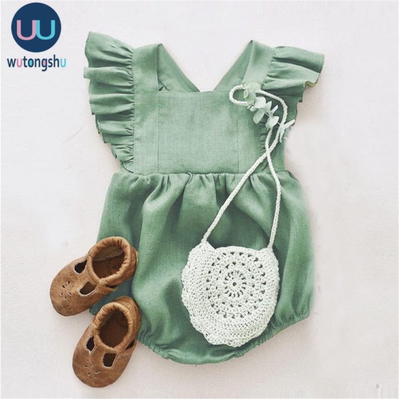 Baby Girl Clothes Baby Romper Cute Linen Cotton Baby Girl Clothes Spring Summer Jumpsuits Outfits Sunsuit