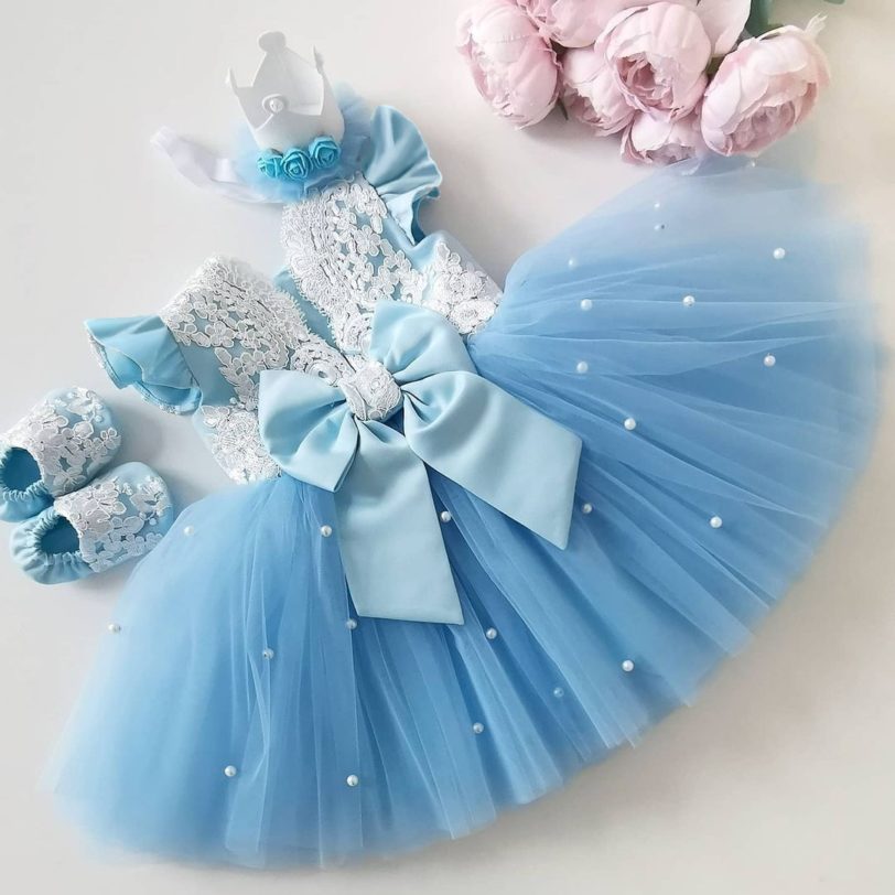 Baby Girl Dress Cute Bow Newborn Princess Dresses for Baby 1 Year Birthday Dress Toddler Infant Party Dress Christening Gown - Image 3