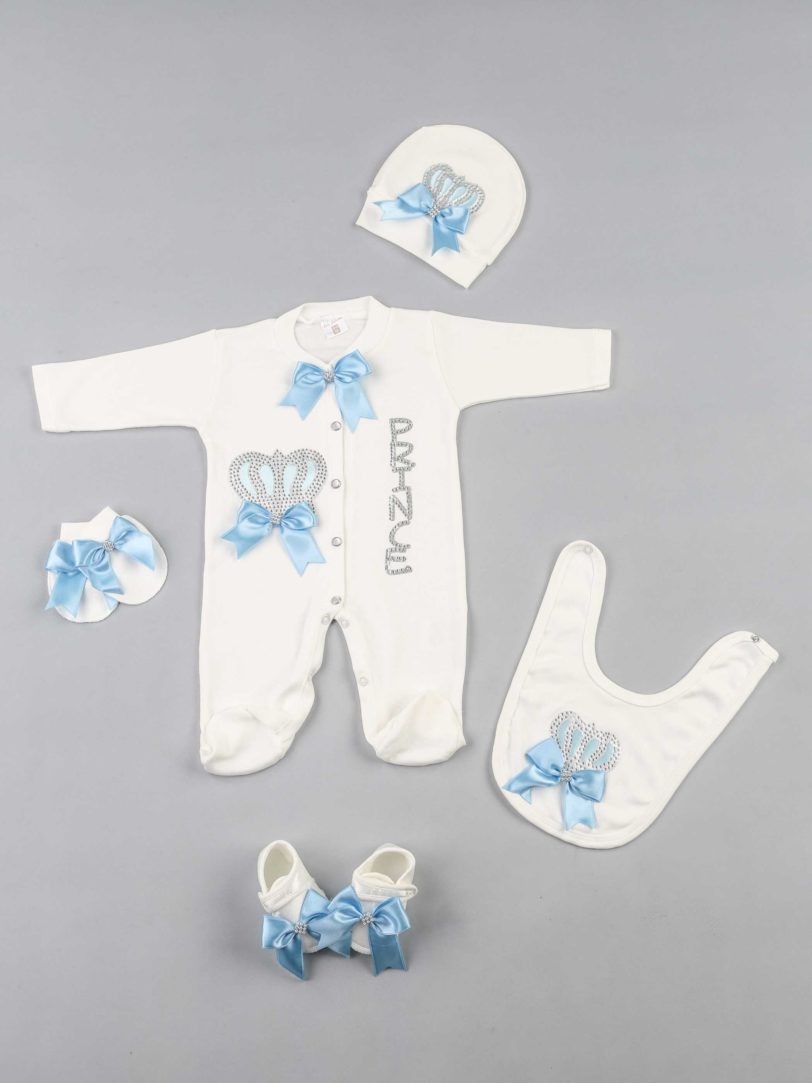 Baby Rompers Girls Boys Newborn Clothes 5 pcs Set Hat Shoes Gloves Bib Clothing Cotton Babies Types for Newborn Varieties Models - Image 2