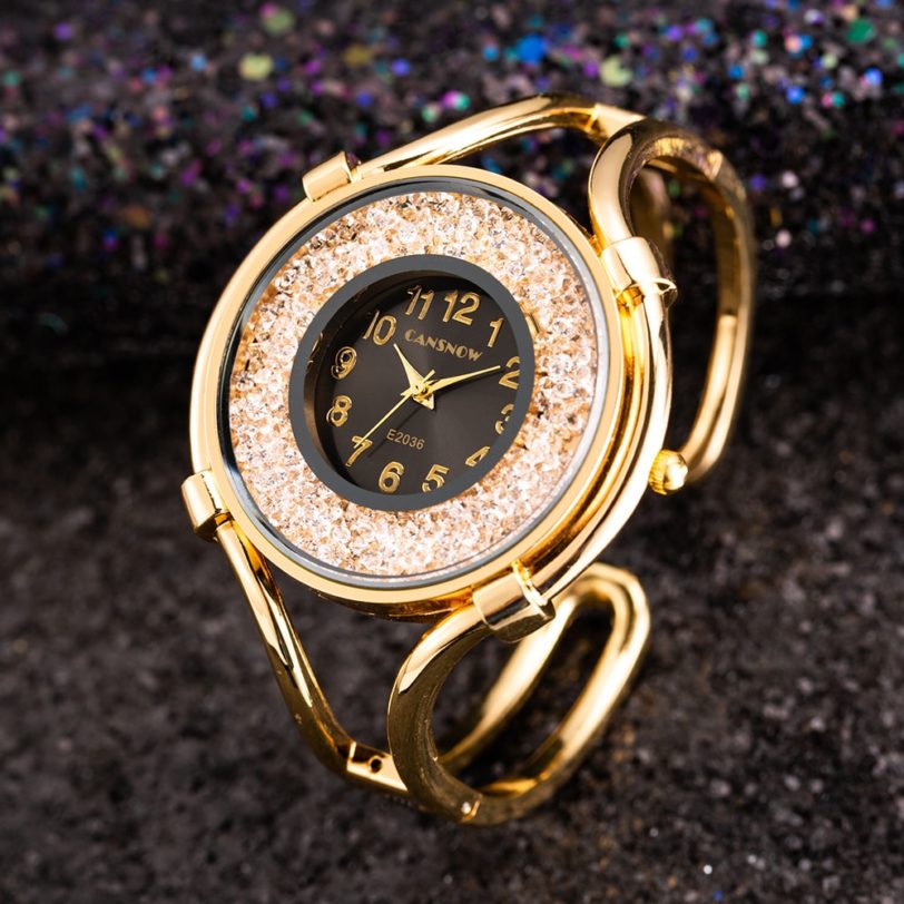 Bayan Kol Saati Top Brand Luxury Gold Women Crystal Watches Fashion Casual Ladies Bangle Bracelet Watch Female Clock Reloj Mujer - Image 2