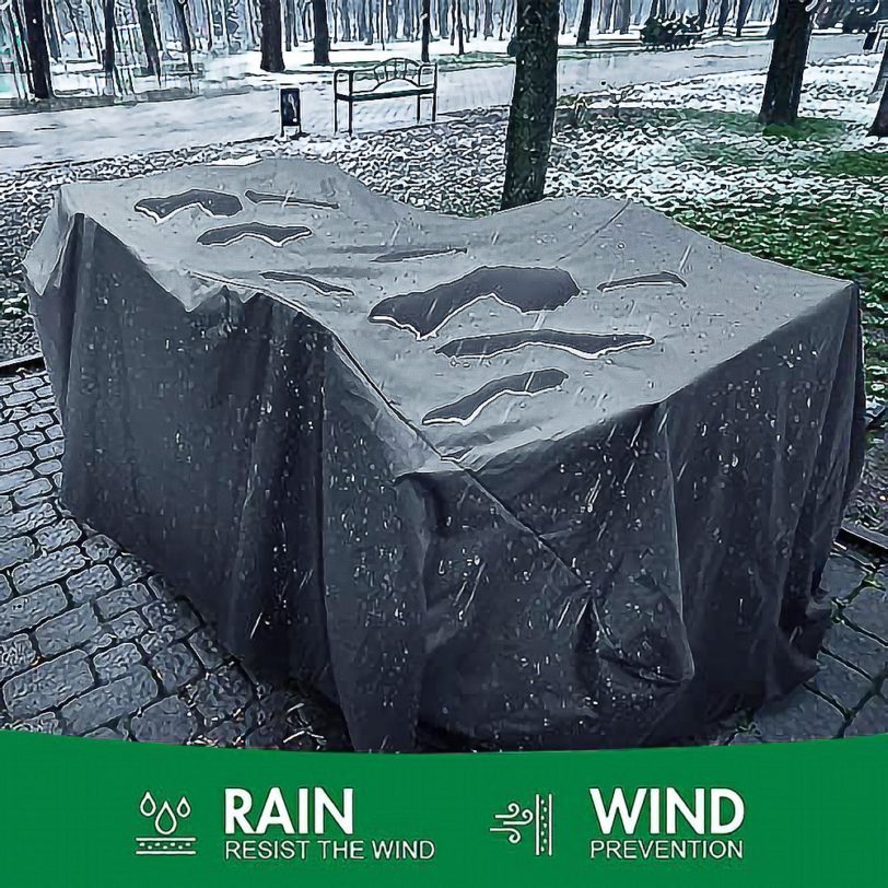 Black Covers Waterproof Oxford Wicker Sofa Protection Garden Patio Rain Snow Dustproof Outdoor Garden Furniture Rain Cover - Image 4