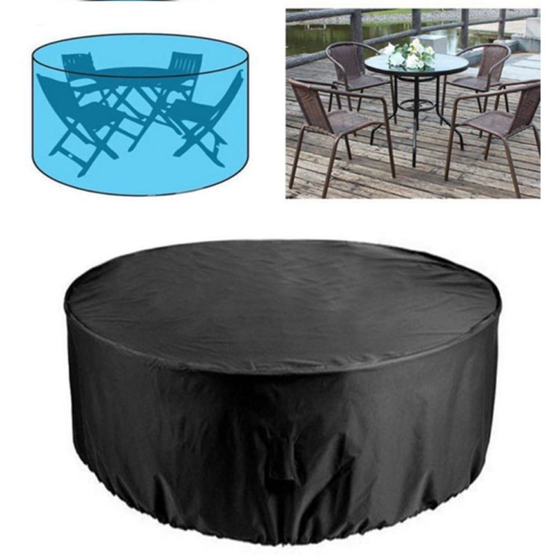 Black Covers Waterproof Oxford Wicker Sofa Protection Garden Patio Rain Snow Dustproof Outdoor Garden Furniture Rain Cover - Image 2