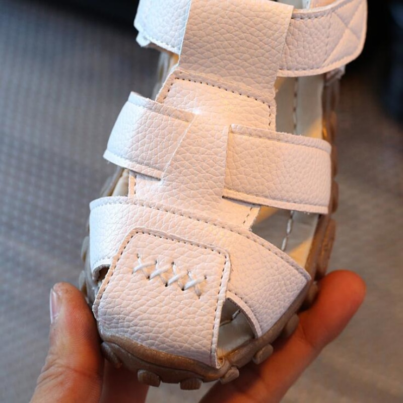 Boy Sandals Holes Toddlers Baby Beach Shoes Kids Roman Style Sandal White Boys Fashion Casual Sandals 4