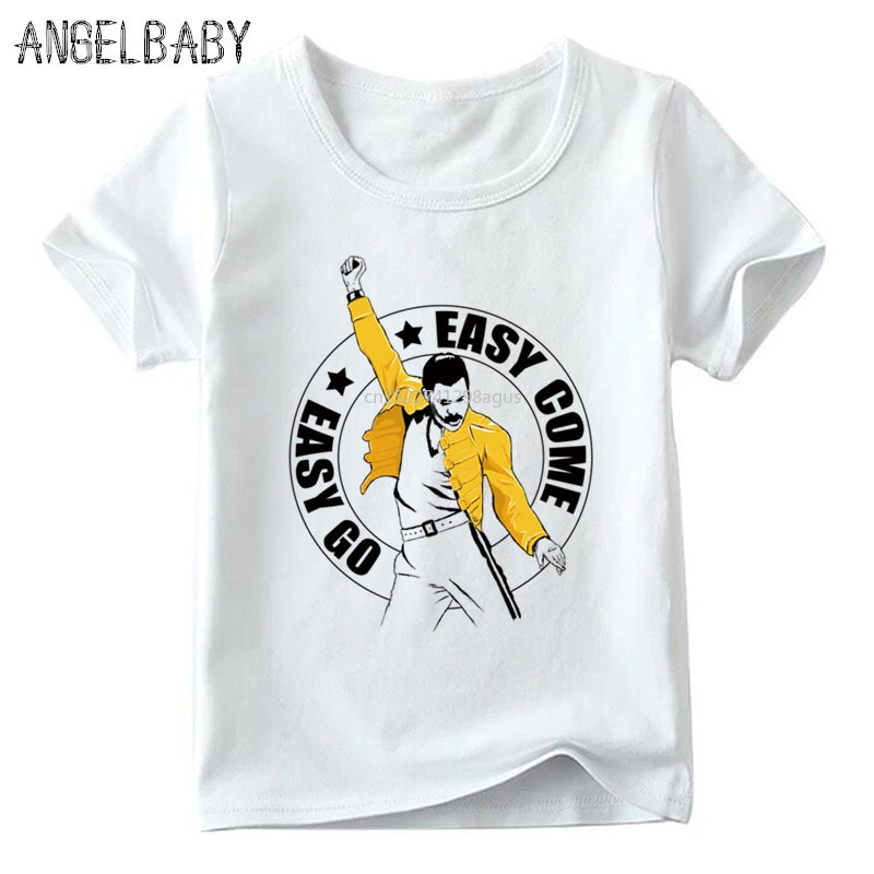 Boys and Girls FREDDIE MERCURY Rock Band Queen Design T shirt Kids Summer Short Sleeve Tops