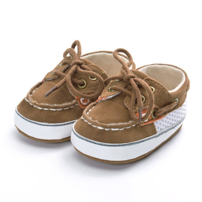 Brand Vintage PU Leather Baby Shoes Non-Slip Newborn Infant T-tied First Walkers Baby Boy Girls Toddler Lace-UP Soft Sole Shoes - Image 2