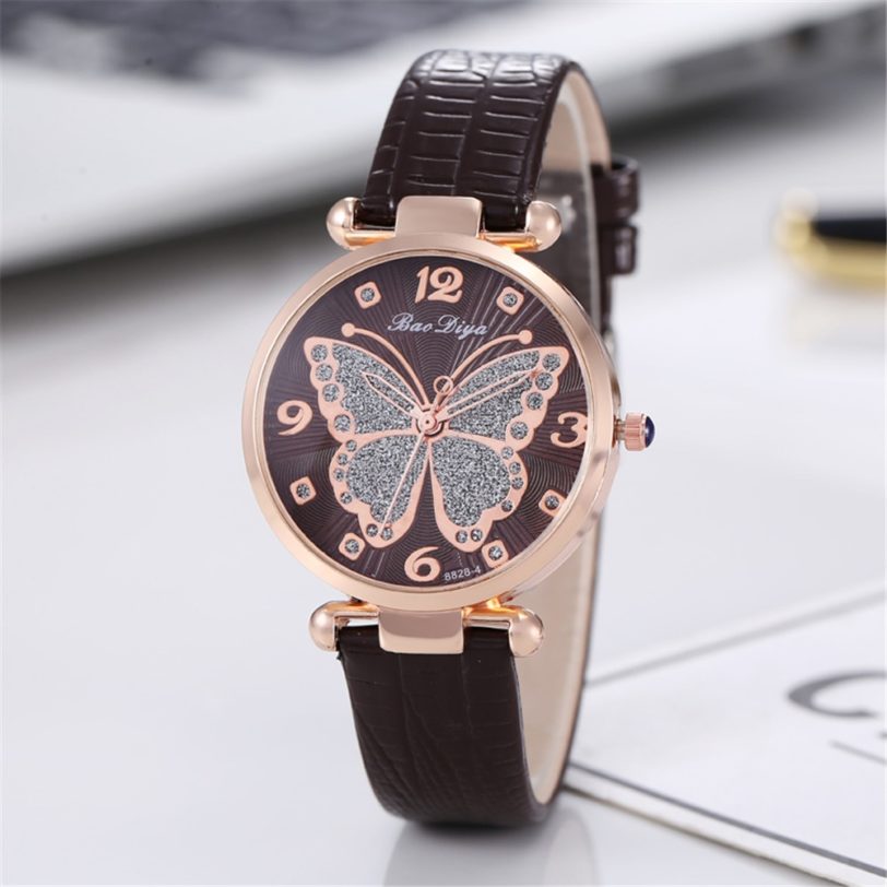 Butterfly Diamond Dial Design Women Quartz Watches Fashion Casual Ladies Wristwatches Simple Woman Leather Clock Montre Femme - Image 6