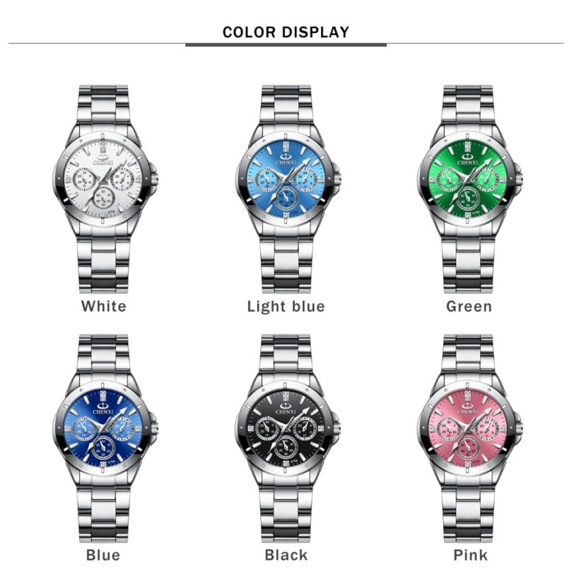 CHENXI 019A Women Fashion Luxury Watches Women's Quartz Wristwatches Ladies Luxury Rhinestone Dial Clock Waterproof Reloj Mujer - Image 2