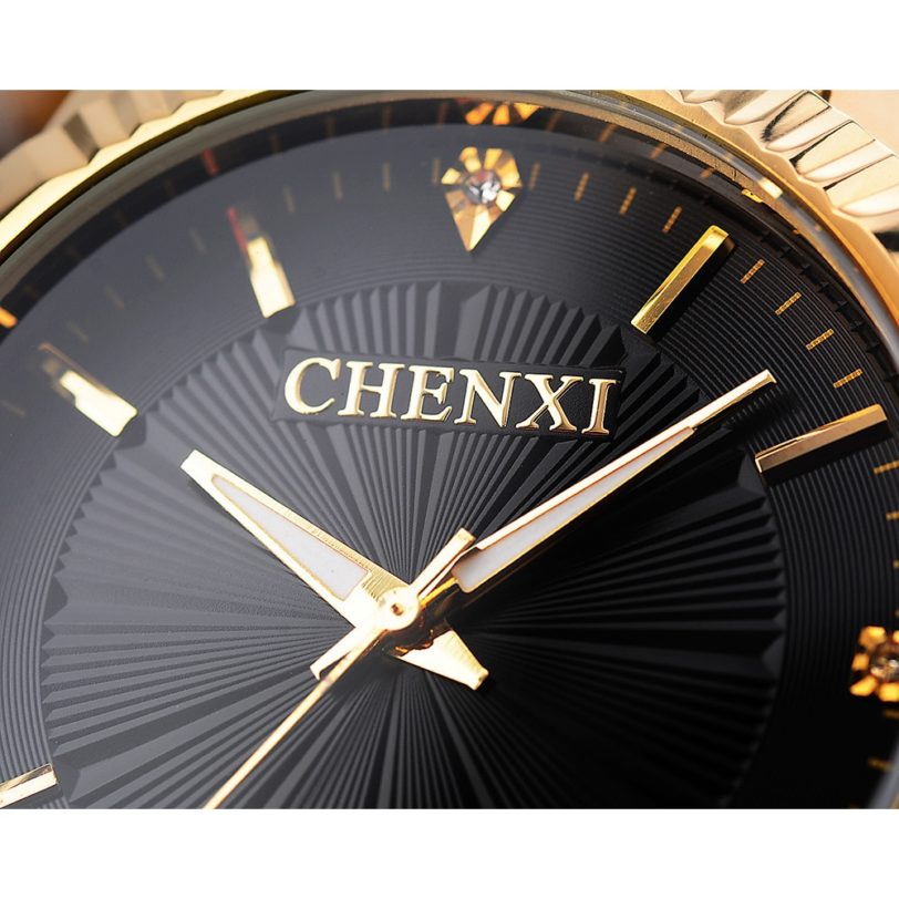 CHENXI Creative Golden Men's Quartz Wristwatches Women Men Full Steel Luxury Clock Brand Watches lovers' Waterproof Gold Watch - Image 2