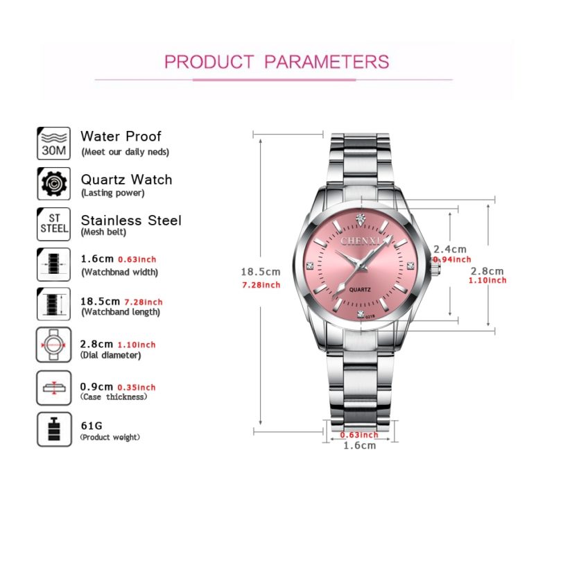 CHENXI Lady Rhinestone Fashion Watch Women Quartz Watch Women's Wrist watches Female Dress Clock xfcs relogio feminino - Image 4