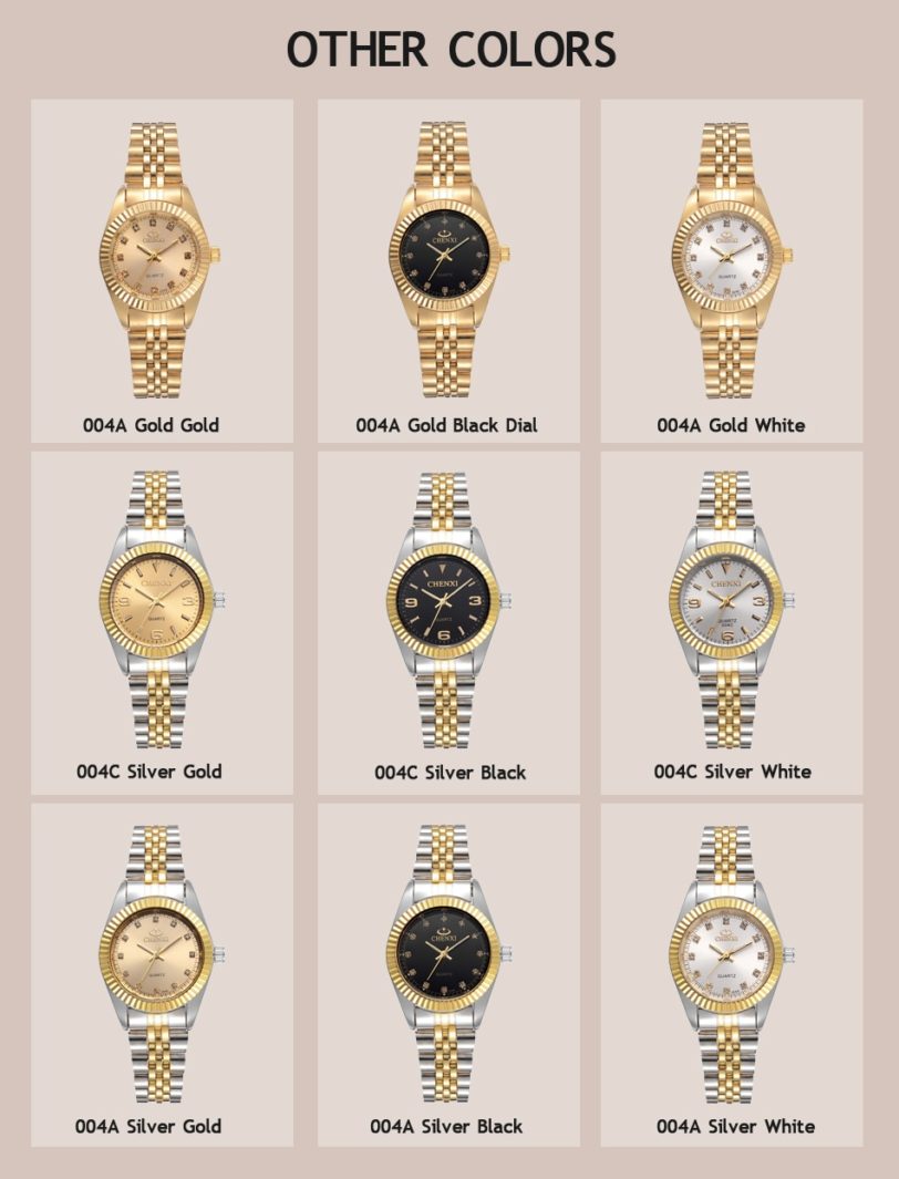 CHENXI Luxury Women Watches Ladies Fashion Quartz Watch For Women Golden Stainless Steel Wristwatches Casual Female Clock xfcs - Image 3