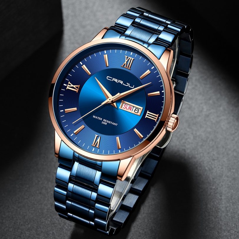 CRRJU Watches for Men Luxury Men Watches Mechanical Automatic Blue Watch Men 30M Waterproof Casual Business luminous Wristwatch - Image 4