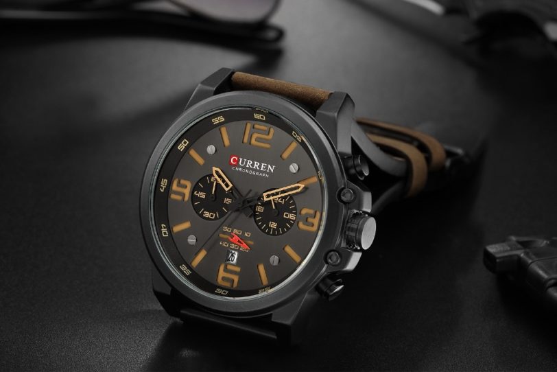 CURREN Mens Watches Top Luxury Brand Waterproof Sport Wrist Watch Chronograph Quartz Military Genuine Leather Relogio Masculino - Image 2