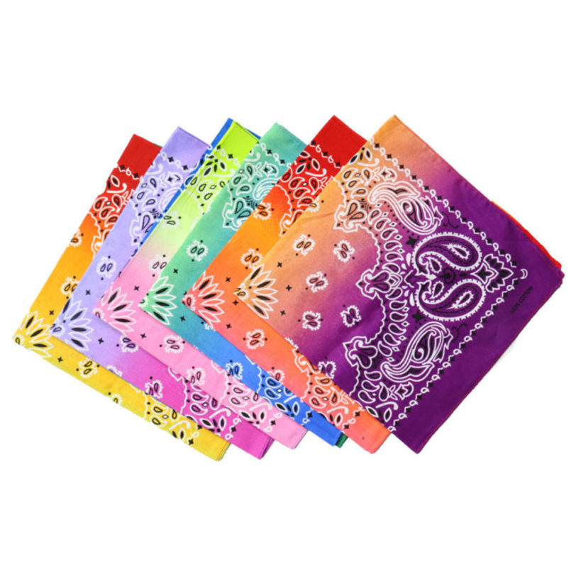 Colorful Tie Dye Hip Hop Paisley Bandana Square Scarf Head Wrap Neck Wrist Band Handkerchief For Graffitin Women Men Bright - Image 2