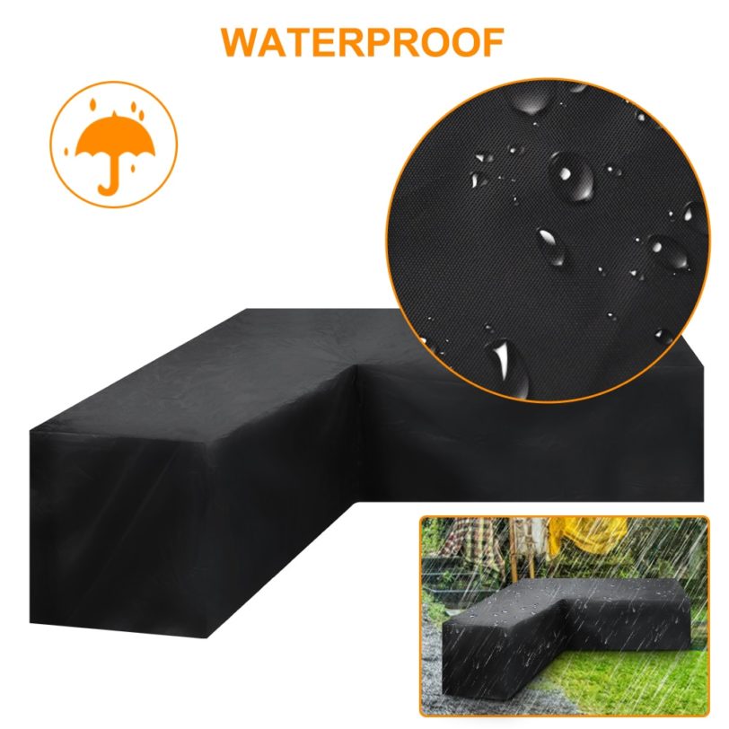 Corner Outdoor Sofa Cover Garden Rattan Corner Furniture Cover V Shape Waterproof Sofa Protect Set All-Purpose Dust Covers - Image 5