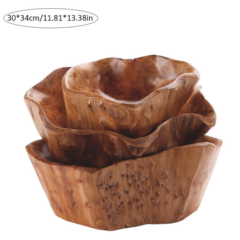 Creative Fruit Plate Wood Grain Candy Plate Salad Bowl Handmade Crafts Fruit Mixing Bowl Cutlery Home 3