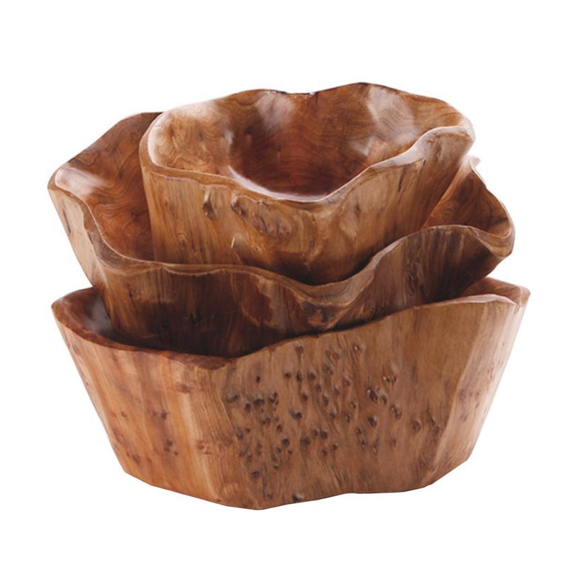 Creative Fruit Plate Wood Grain Candy Plate Salad Bowl Handmade Crafts Fruit Mixing Bowl Cutlery Home