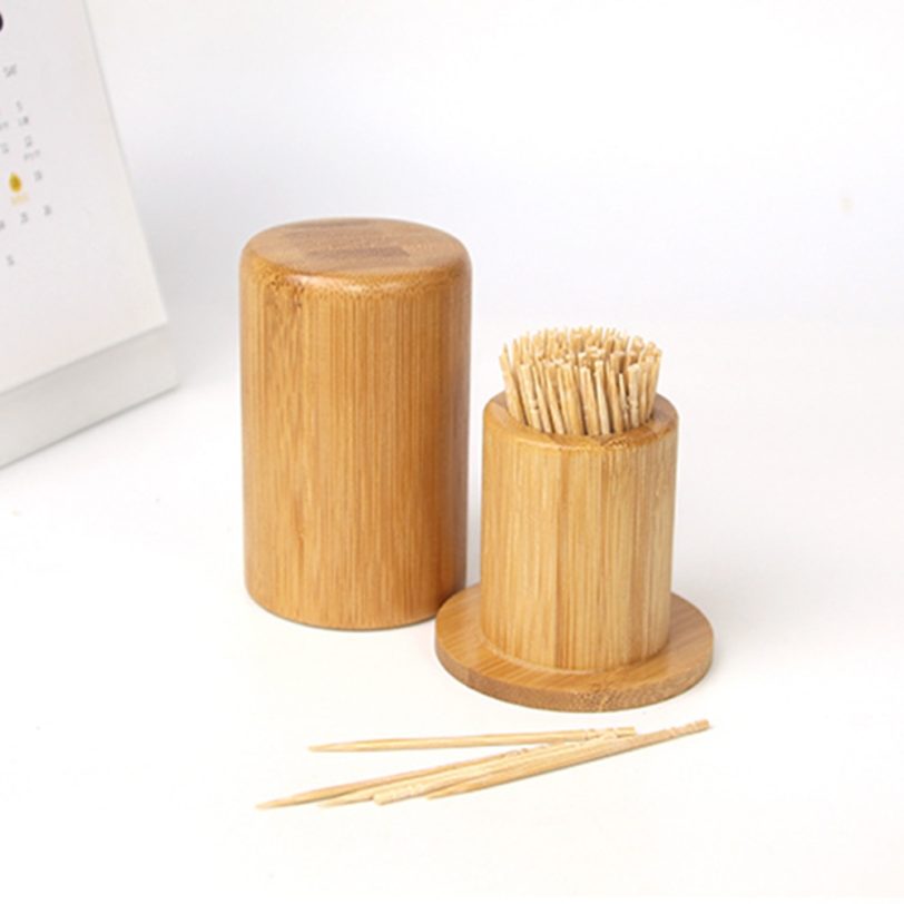 Cute Bamboo Wooden Toothpick Holder Carving Toothpick Box Carrier Portable Storage Box For Household Kitchen Organization - Image 2