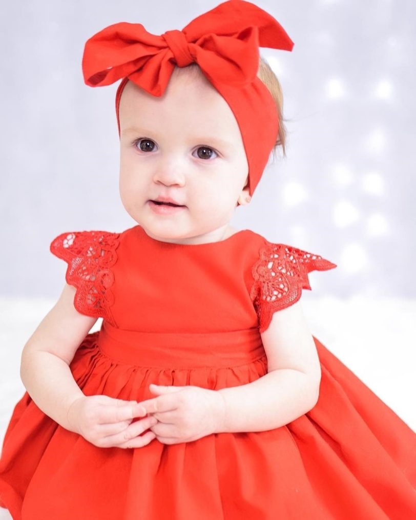 Cute Newborn Rompers Christmas Todder Infant Baby Girl Ruffle Red Lace Romper Dress Sister Princess Party Dresses for 0-24M - Image 3