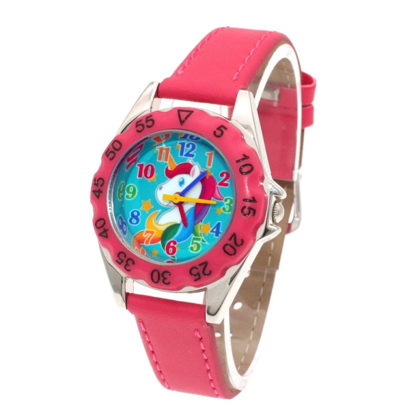 Cute Unicorn Girls Watch for Kids Girls Boy Leather Wristwatch Casual Watches Fashion Children Learn Time Watch Kids watch - Image 2