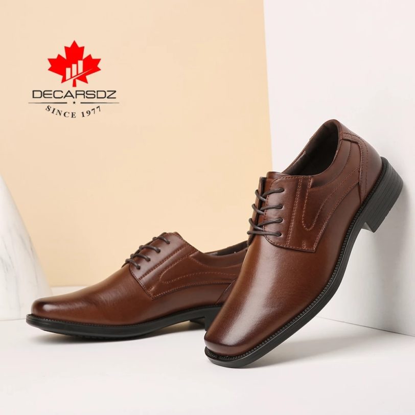 DECARSDZ 2021 Autumn Fashion Shoes Men Office Design Classic Men Shoes High quality Luxury leather Brand Comfy Men Casual Shoes - Image 5