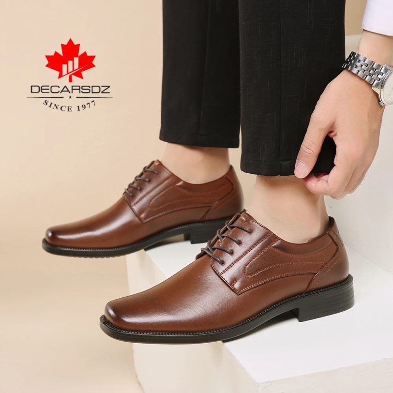 DECARSDZ 2021 Autumn Fashion Shoes Men Office Design Classic Men Shoes High quality Luxury leather Brand Comfy Men Casual Shoes - Image 6