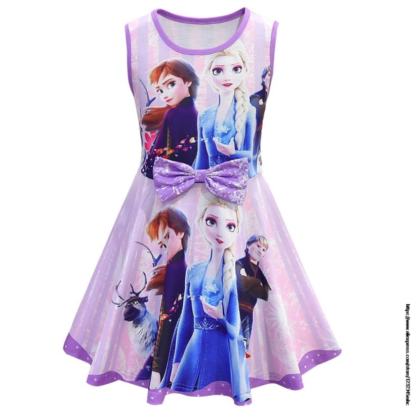 Disney Frozen New Queen 2 White Girls Anna Elsa Dress Children Gowns Infant New Years Kids Holiday Dress - Image 4